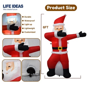ซานตาคลอสเป่าลมขนาด6ฟุตของตกแต่งกลางแจ้งซานตาคลอสแบบเป่าลมได้สำหรับงานเลี้ยงวันหยุด - Product Image 4