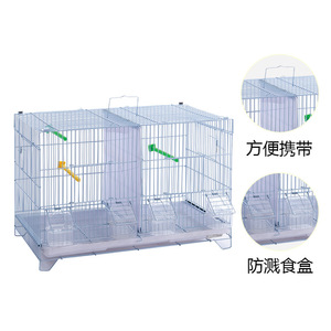 กรงนกโลหะทรงสี่เหลี่ยมพับได้สำหรับเลี้ยงนกแก้วกล่องสัตว์เลี้ยง - Product Image 3