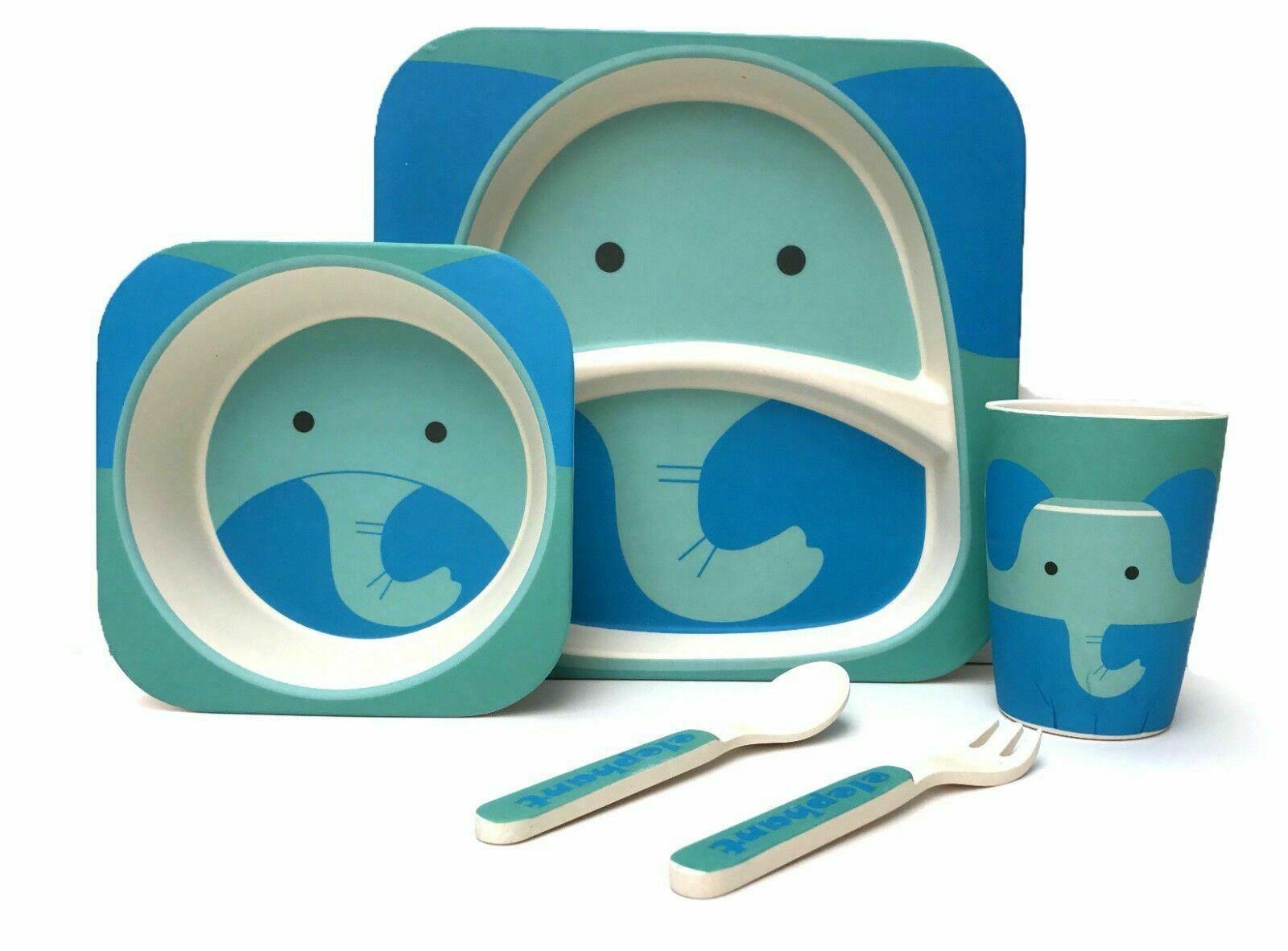 Adorable Children Bamboo Fiber Biodegradable Tableware Kids Set For Kids
