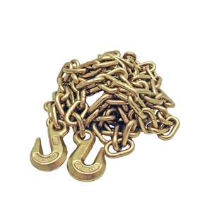 Golden Color Lashing Binding Drag <strong>Chain</strong> G70 Transport <strong>Chain</strong> with Clevis Grab Hook - Product Image 1