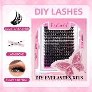 Fadlash長持ち7-10日DiyラッシュボンドとシーラーCDカールクラスターセグメントミンクまつげDiyラッシュエクステンションキット