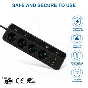 Enchufe de extensión de tira de alimentación de 4 vías con extensión de cable de extensión multifunción USB 2 USB 2 tipo C - Product Image 2
