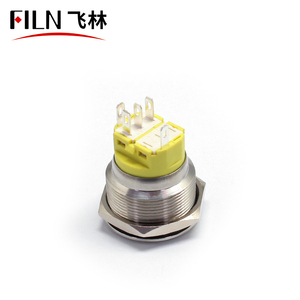 FLIN 12V 110V Druckknopf Elektrischer Schalter Leiterplatte klemme 16mm 25mm Momentan-Drucksc halter mit LED-Licht