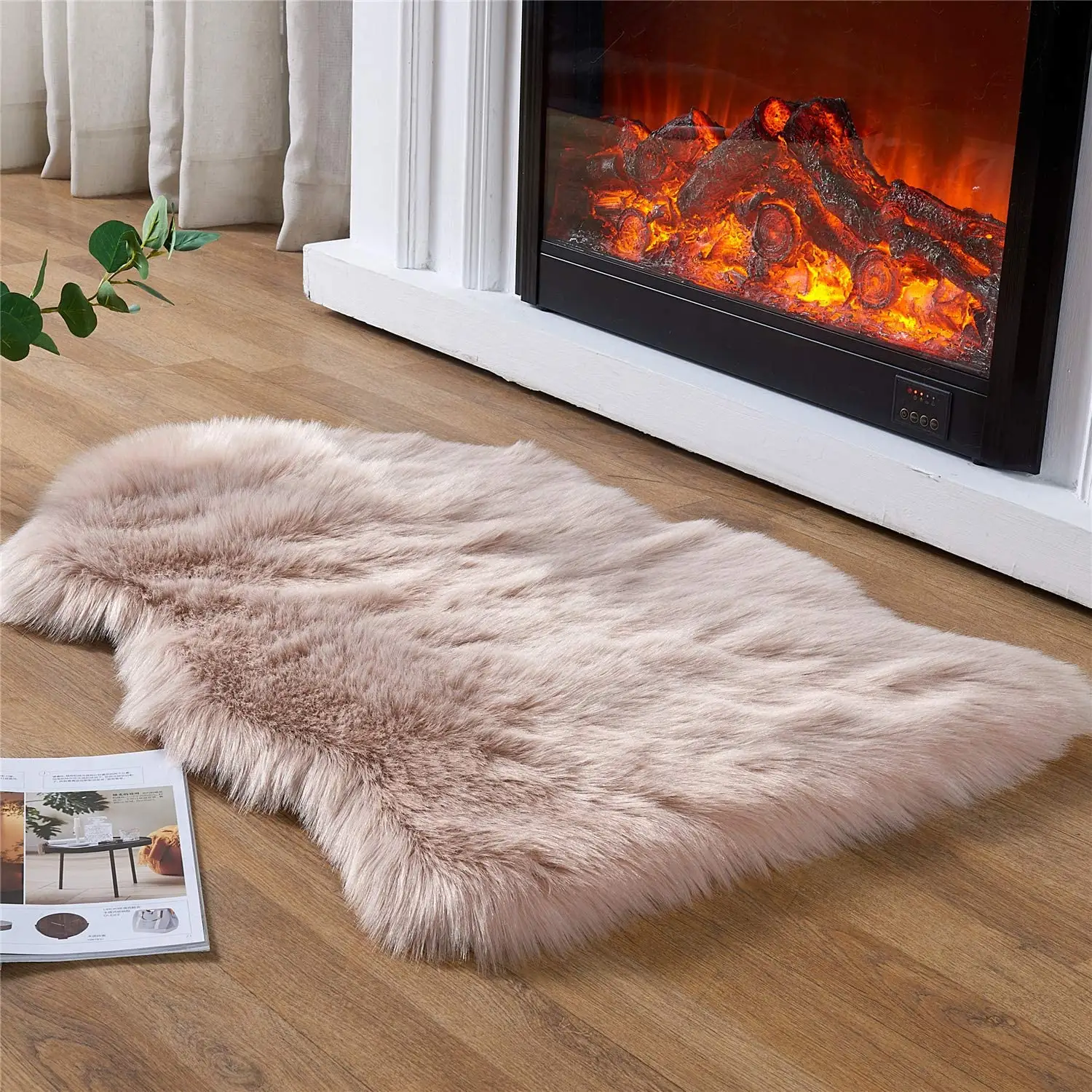 GRS Eco friendly sheepskin living carpet microfiber fake animal fur floor carpet washable imitation fur rugs and carpets