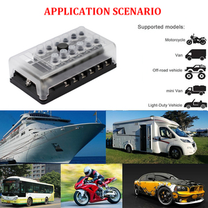 12ウェイACサーキットブレーカーLEDインジケーター32VDCヒューズボックスホルダー、マイナス端子付き防水カーバスマリン - Product Image 6