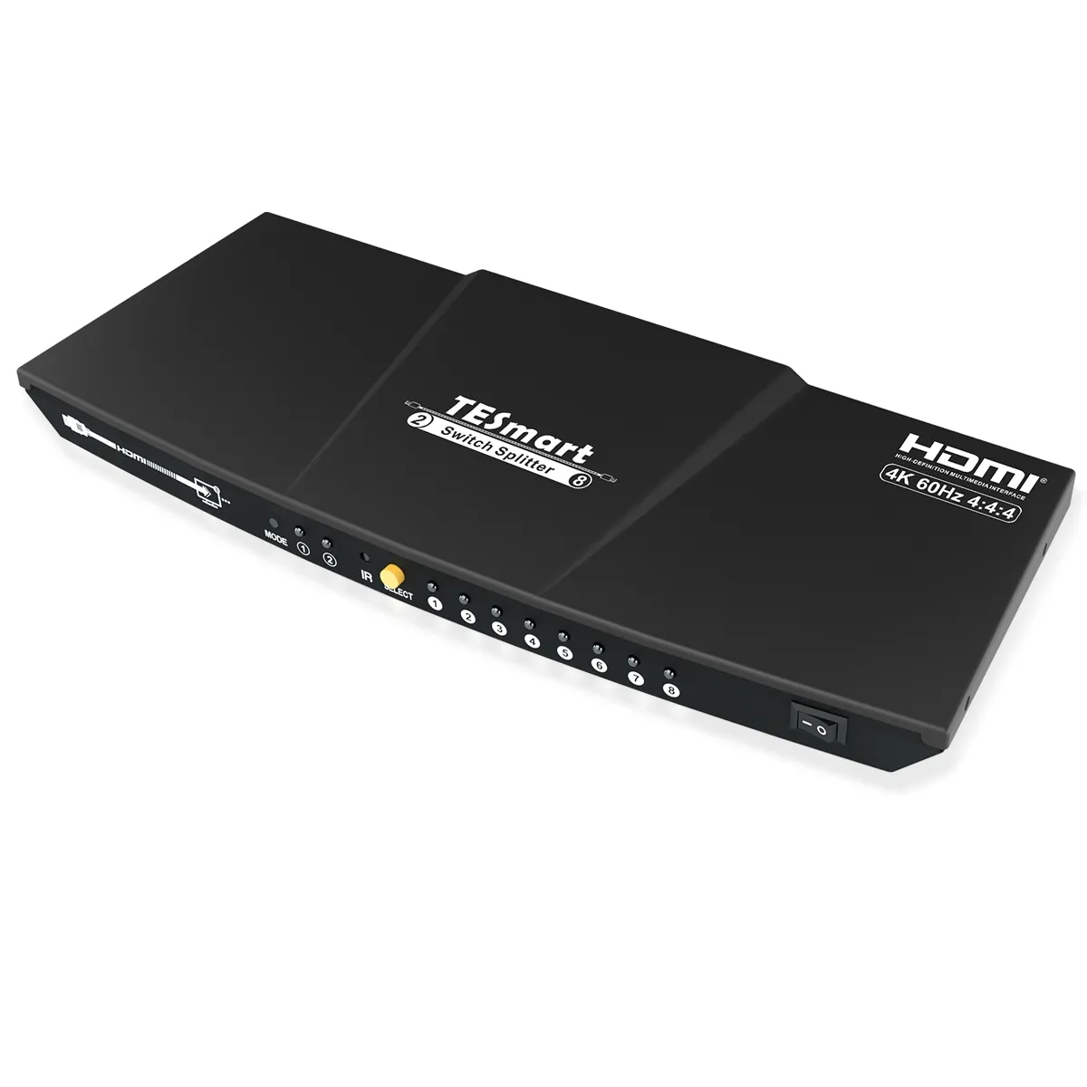 เทสมาร์ทขายดีขายดีอินพุต2และเอาต์พุต8 HDMI HDCP 2.2 Splitter HDR EDID 4k60hz