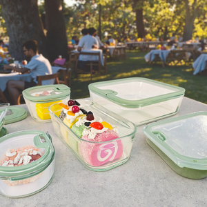 ชุดกล่องเก็บภาชนะแก้วพร้อมฝาแก้วถาดอบแก้วสำหรับใช้ในครัวเตาอบดีไซน์ใหม่ปราศจากสาร BPA - Product Image 2