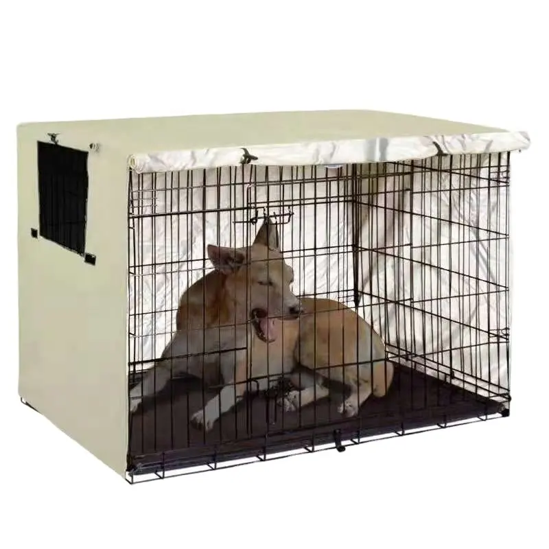 High Grade Direct Real Hot Sales Factory Waterproof Dog Cage Cover Pet Cage Cover Dog Crate Cover With Velcroes Door Window