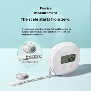 สมาร์ทบลูทูธอัตโนมัติสายวัดไฟฟ้าหนังหดตัวได้แบบม้วนอ่อนสำหรับวัดความสูงเส้นรอบวง