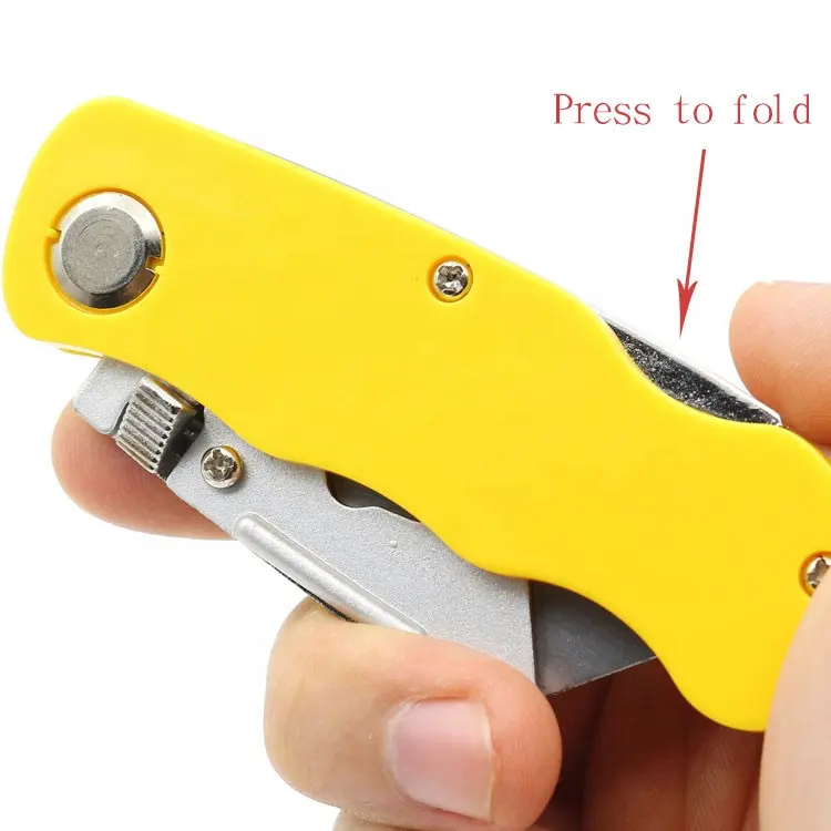 Folding Utility Knife Quick Change Blade Auto Lock Back Design with Belt Clip