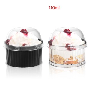 150ml100スクエアデザートカップ透明ムースバフィーカップラウンドアイスクリームデザートパッケージカップ