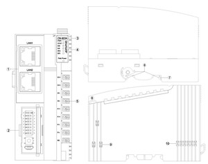 CN-8034 EtherNet/IP-Protokoll-Netzwerk adapter für SPS-IO-Lösung, 32 IO-Steckplätze erweiterbar, max. 504 Bytes