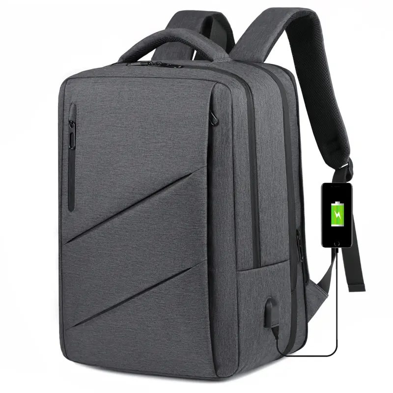 Gran capacidad de carga USB Hombres Mujeres Durable Impermeable Business Laptop Mochila