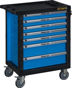 7个抽屉专业工具柜金属工具箱，带手动工具套件和脚轮 - Product Image 2