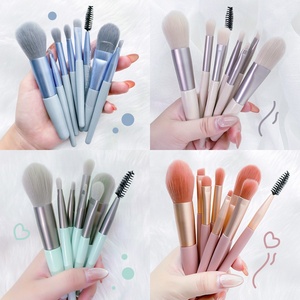 Özel Logo düşük adedi en kaliteli 8 adet küçük Mini makyaj fırçalar profesyonel çanta ile seyahat tipi makyaj fırçası Set - Product Image 6