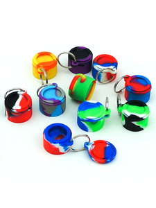 Wholesale <strong>Non</strong> <strong>Stick</strong> Key Chain 6ml Silicone Wax Oil <strong>Container</strong> Concentrate <strong>Container</strong> Rubber Jar Storage - Product Image 2