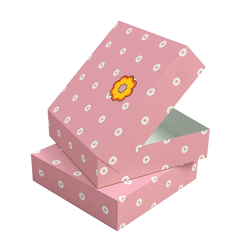 Boîtes d'emballage de beignets mochi en carton à conception imprimée personnalisée pour une demi-dizaine de beignets
