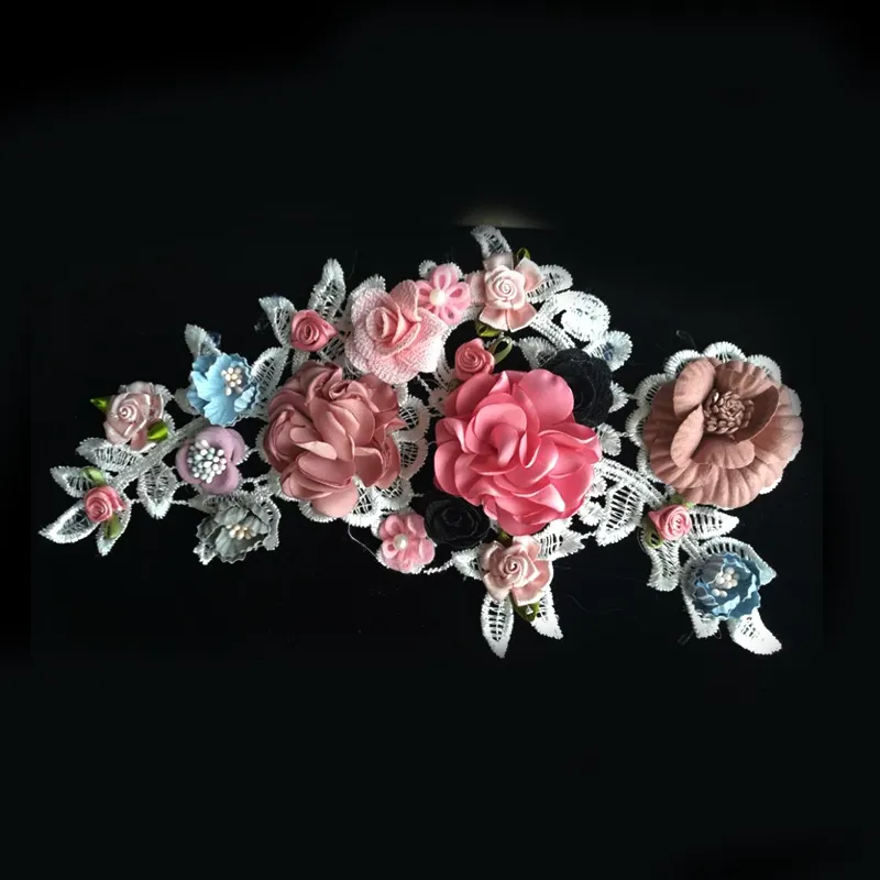Patchs fleurs pour vêtements, broderie de perles 3D, avec appliques florales, à la mode, nouvelle collection 2020