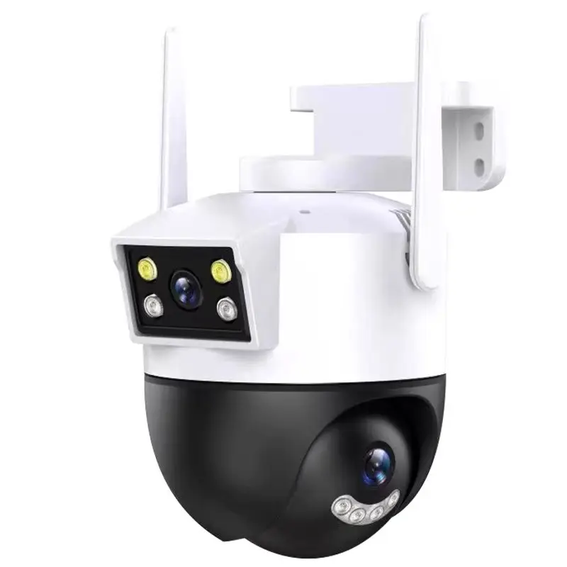 듀얼 렌즈 IP 카메라 WiFi 2MP 감시 카메라 무선 야외 스마트 홈 야간 투시경 V380 디지털 줌 CCTV 카마라
