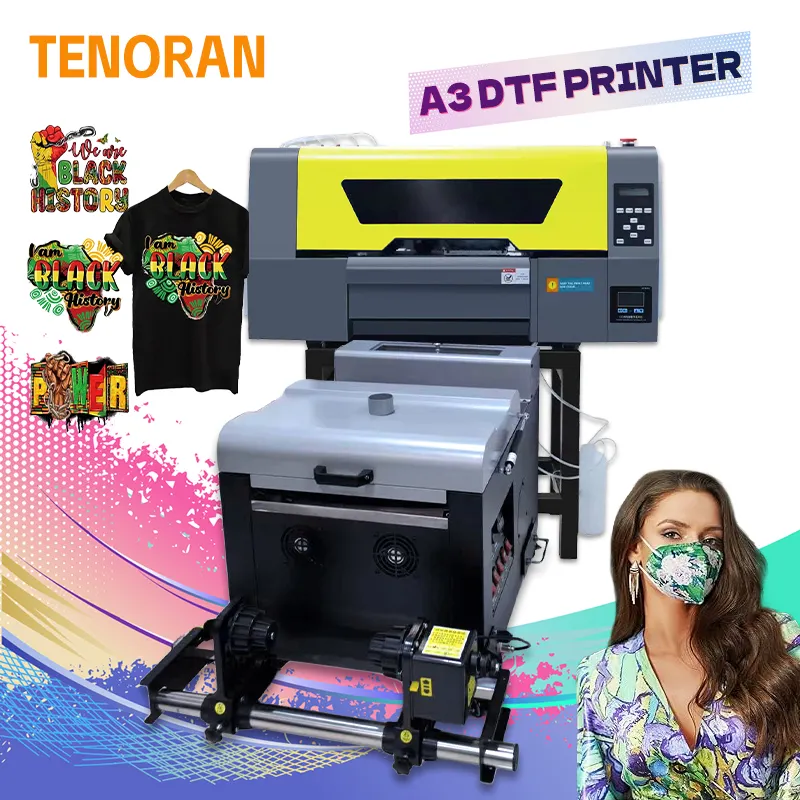 T-Shirt Printing Machine Heat Transfer inkjet Printing Machine Digital White Ink Direct To Pet Film XP600 A3 dtf Printer