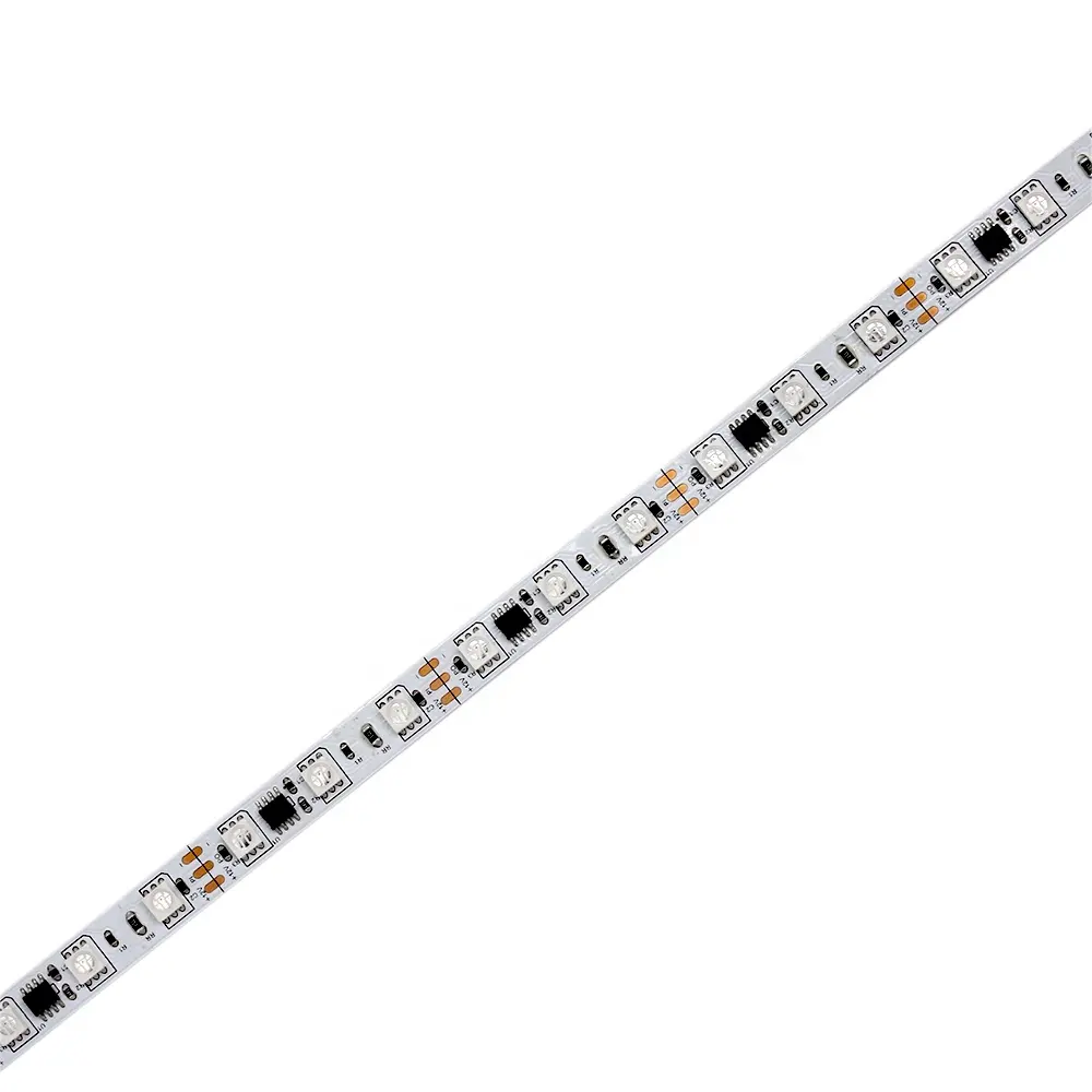 Tira de luz LED flexible de alta estabilidad, DC12V, SMD5050, 60LED/m, digital, SPI, RGB, cambio de color