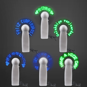 Mini ventilador de mano programable LED fuerte portátil alimentado por batería Neon Glow Light-Up Favor de fiesta personal Ventilador de mensaje LED pequeño - Product Image 2