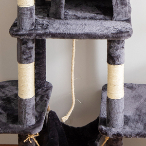批发流行大型多层猫爬架猫塔豪华毛绒猫爬树带刮板 - Product Image 2