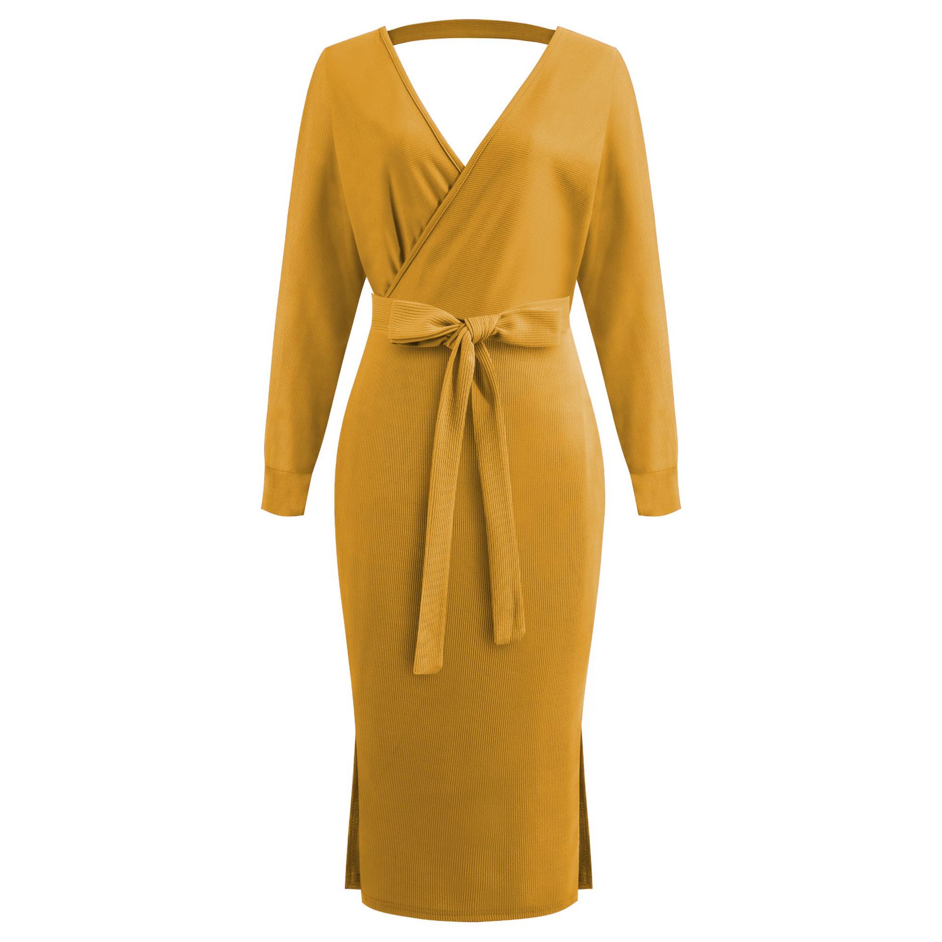 Robe longue jaune