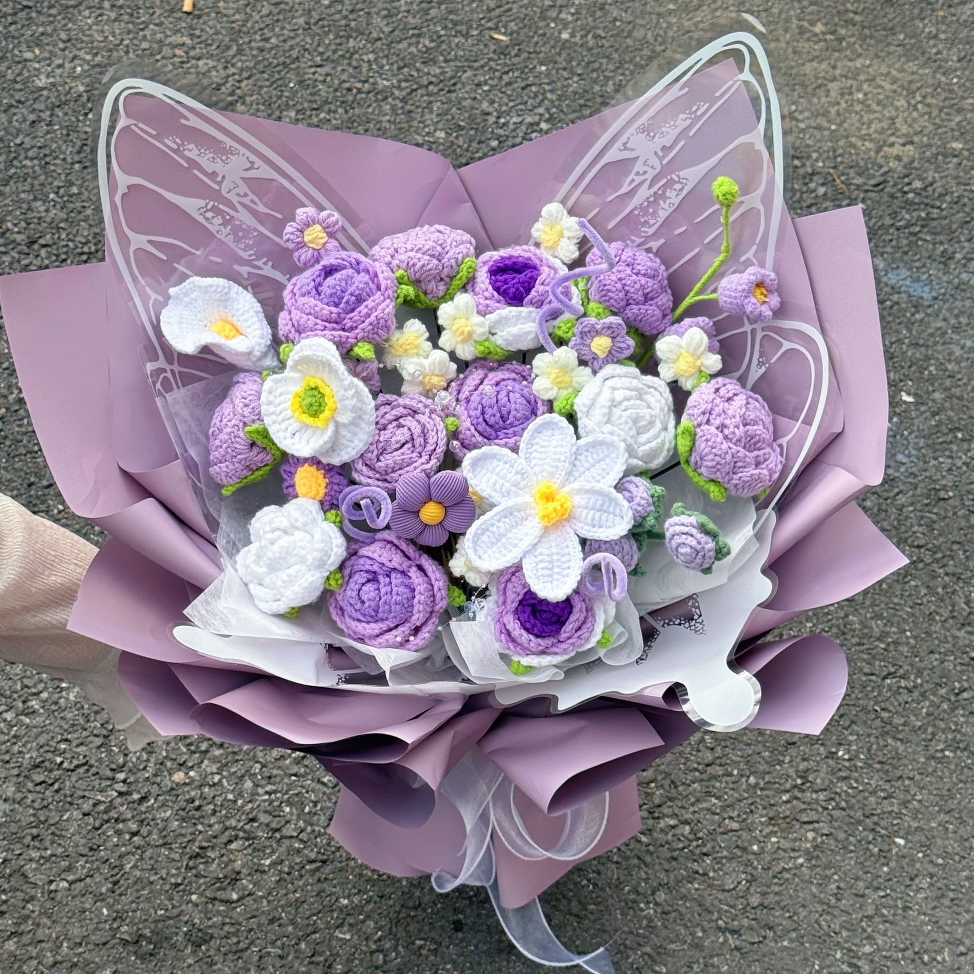 Elfe papillon violet [comprend un sac cadeau + une carte de vœux
