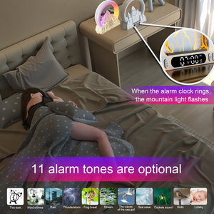 2023 yeni ürün 15W hızlı kablosuz şarj TUYA APP kontrolü akıllı ev ışıkları atmosfer gece ışıkları uyandırma masa alarmı saat - Product Image 4