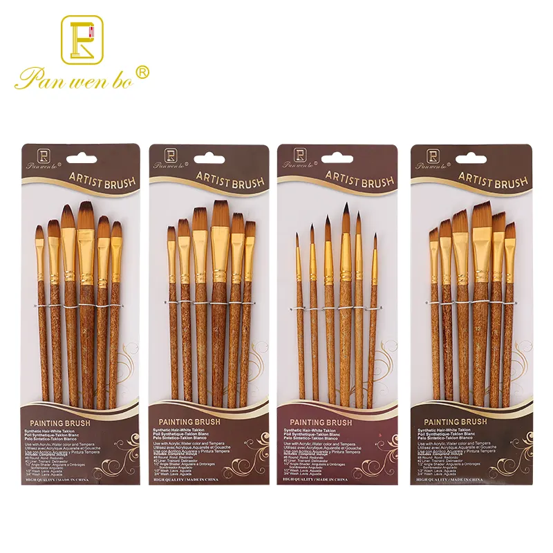 Nuovo Set di pennelli per pittura Set di pennelli per pittura acrilica per artisti angolari piatti rotondi per acquerello ad olio per pittura acrilica