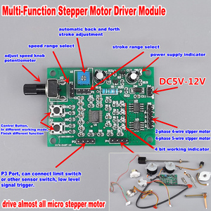 DC 5V-12V 6V Driver motore passo-passo Mini 2 fasi 4 fili 4 fasi 5 fili multifunzione motore passo-passo scheda modulo Controller - Product Image 3