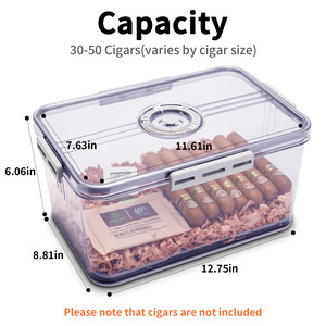 CIGARLOONG大容量ヒュミドールは最大100本の葉巻を保持し、湿度計と杉材スライスの葉巻ヒュミドールを内蔵しています