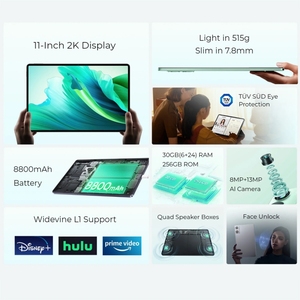 Fabrika fiyat OUKITEL OT8 Tablet PC 11 inç, 6GB + 256GB, Android 13 Unisoc kaplan T606 Octa çekirdek, destek çift SIM 4G ağ - Product Image 3