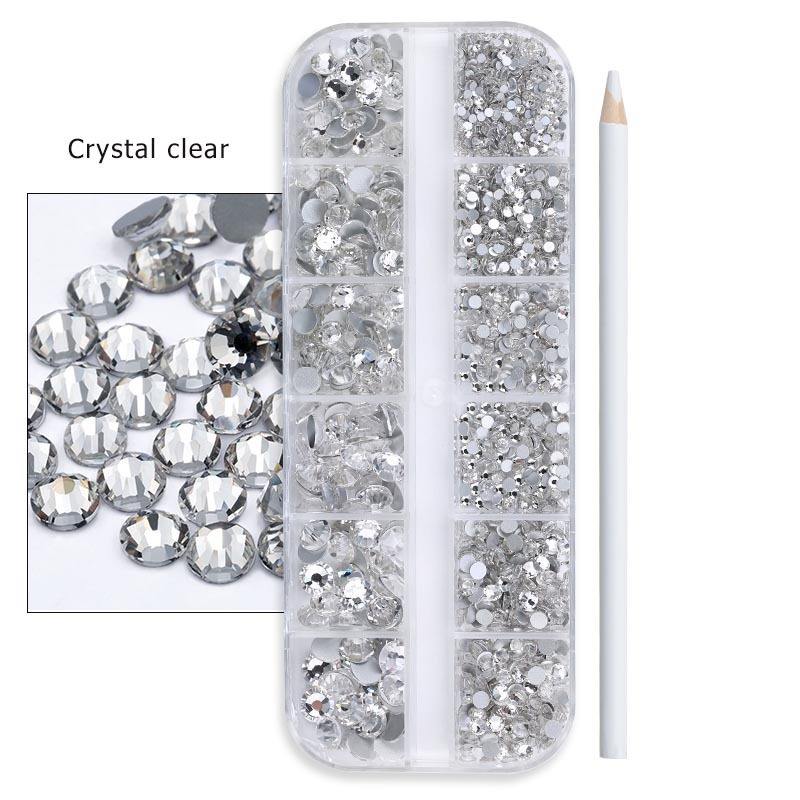 Stylo à points blanc pour strass, grille blanche 12, SS4 à SS30.