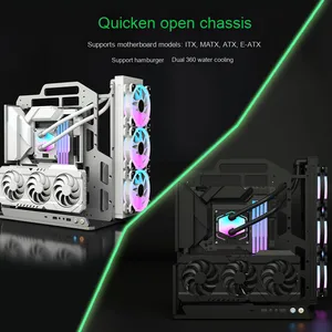 Configuración rápida portátil ATX computadora de escritorio aleación de aluminio caja abierta refrigeración por agua ITX fuente de alimentación Rack PC para profesionales de TI - Product Image 4