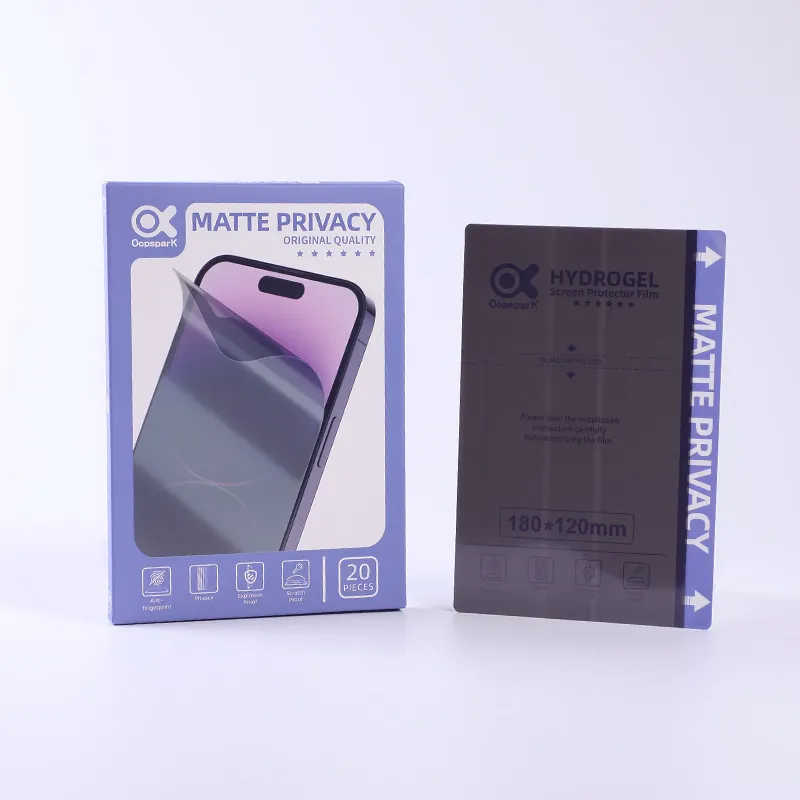 120*180mm privacidad teléfono móvil Tpu hidrogel Protector de pantalla película hoja Material para máquina de corte para Iphone14 X para Samsung