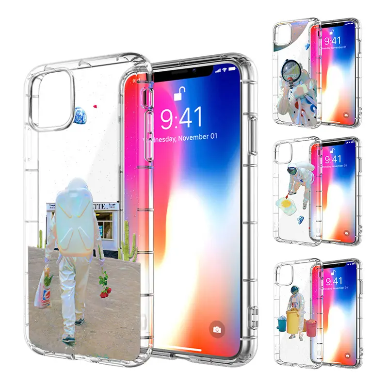 For iPhone 11 12 13 14 Pro Max Case Slim TPU Rubber Transparent Crystal Clear Custom Phone Case for iPhone Xs XS Max Xr