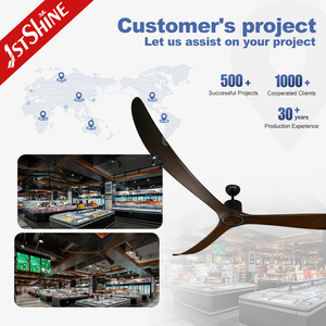 1stshine 100英寸风扇天花板学校大智能木质大吊扇带遥控器 - Product Image 5