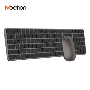 Meetion C230-Juegos de teclado y ratón inalámbricos delgados, combos multimedia para ordenador y oficina, color negro
