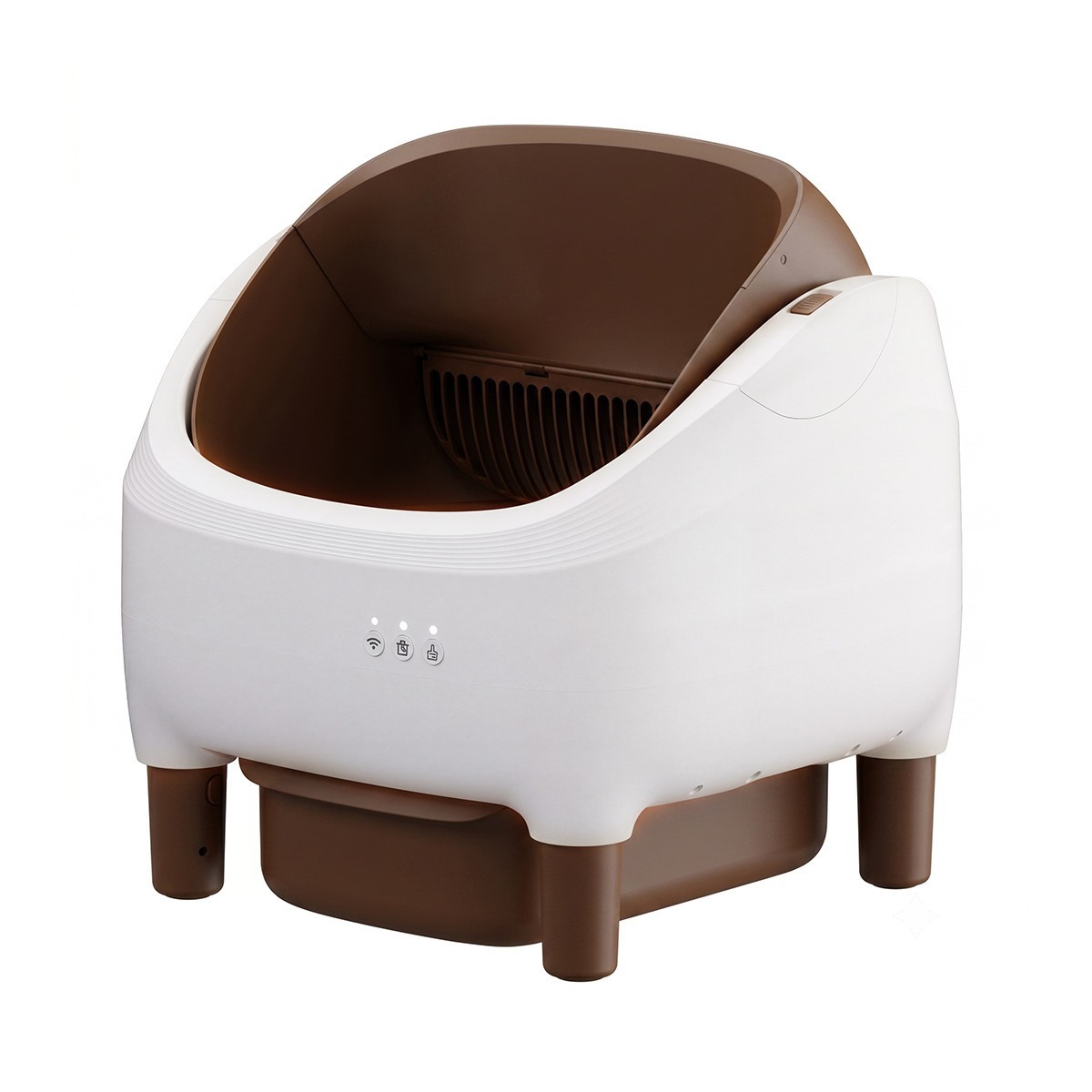 5550665 cm lettiera intelligente per gatti stile aperto da 76L - bianco kaki