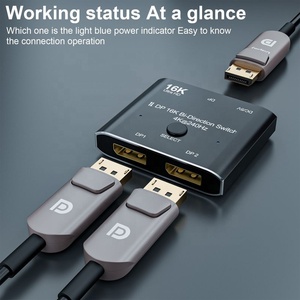 DisplayportDP双方向スイッチスプリッター2 In 1 Out 1 In 2 Outビデオスイッチャー2x1 1x2 16K 60Hz 8K 60Hz 4K 144Hz 240Hz - Product Image 2