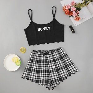 Piyama-Pijama de encaje para mujer, ropa de dormir de seda, Sexy, 2 piezas