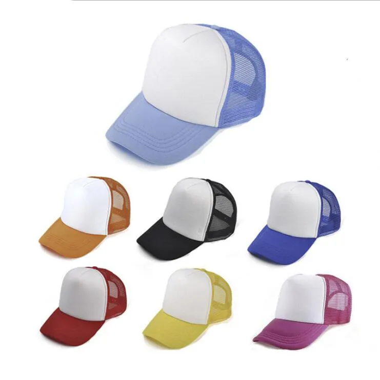 Chapeau de Baseball blanc à Sublimation, casquette de camionneur, en coton, personnalisé pour adultes, impression par Sublimation