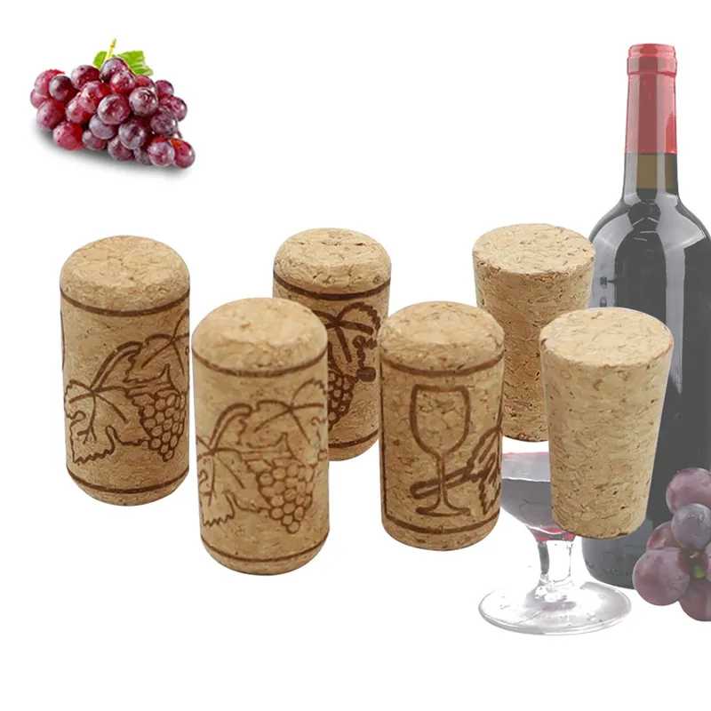 Bouchons de vin en bois naturel personnalisés, bouteilles de Champagne de vin rouge, bouchons de liège, bouchon d'étanchéité, couvercle de bouteille, vente en gros