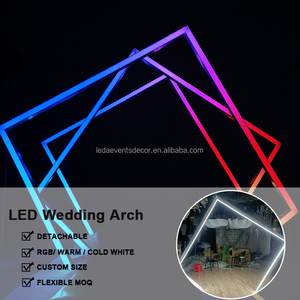LEDA fabrika özel parti dekor serin geometri kemer RGB ışık LED tünel düğün koridor kemer zemin standı - Product Image 3