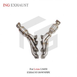 ING Performance Manifold with Catted for Lexus LS430 <strong>4.3</strong> 3UZ Auto Racing <strong>Header</strong> Brushed SUS304 Tuning Exhaust System - Product Image 2