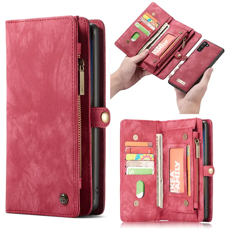 PU Leather Flip Book Stand Card leather Wallet mobile phone cover case for samsung note 10 pro case