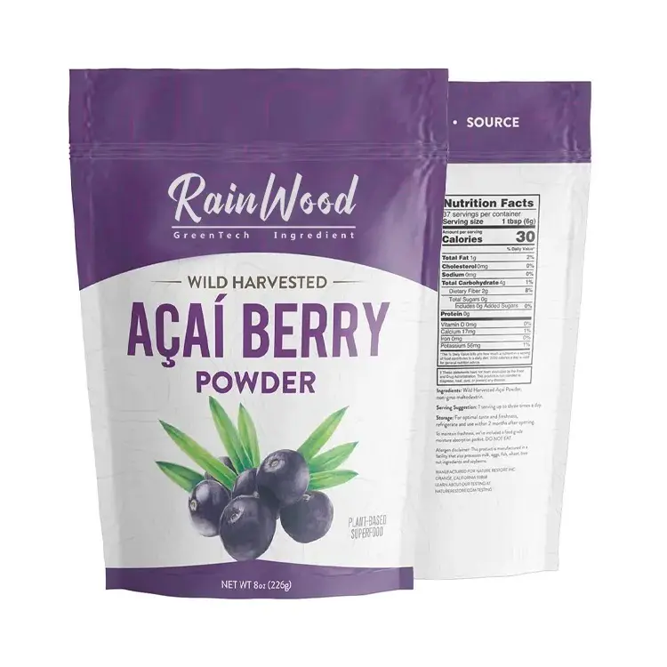 Rainwood OEM beku kering Acai Berry bubuk buah Brazil Acai Berry bubuk