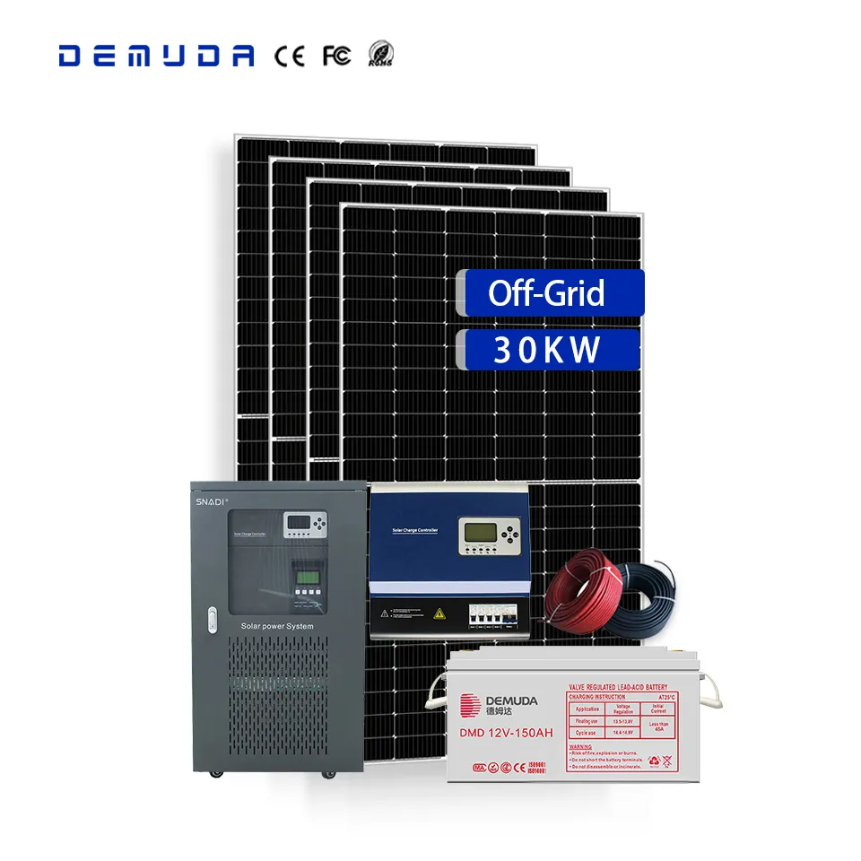 Uso doméstico fora da grade 6kw 8kw 15kw 30kw, sistema de energia solar do telhado mono pv do painel solar nas casas